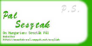 pal sesztak business card
