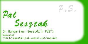 pal sesztak business card